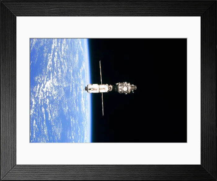 Framed Print : International Space Station in 1999. Photo taken from the Space Shuttle Discovery on June 3, 1999 Framed Print : International Space Station in 1999. Photo taken from the Space Shuttle Discovery on June 3, 1999