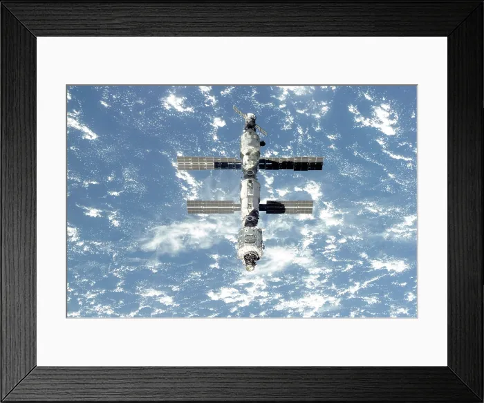Framed Print : The International Space Station is seen from the Space Shuttle Atlantis. Sept. 18, 2000