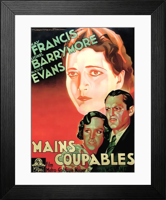 Framed Print : GUILTY HANDS, from left: Kay Francis, Madge Evans, Lionel Barrymore, 1931 Framed Print : GUILTY HANDS, from left: Kay Francis, Madge Evans, Lionel Barrymore, 1931