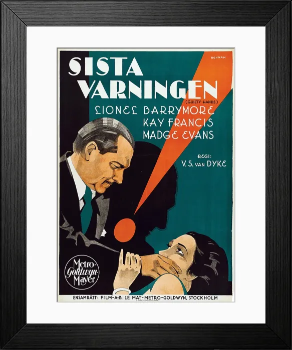 Framed Print : GUILTY HANDS, from left: Lionel Barrymore, Kay Francis, 1931