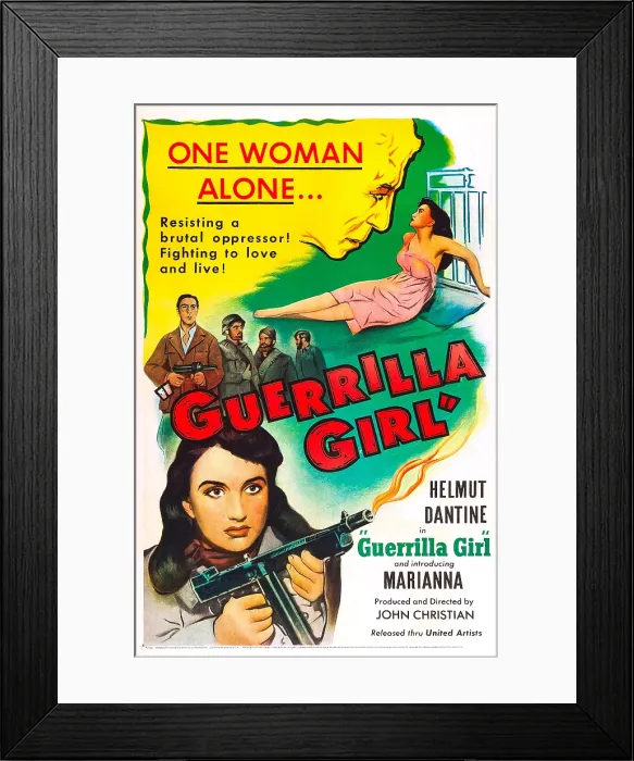 Framed Print : GUERRILLA GIRL, US poster, bottom left: Marianna, 1953