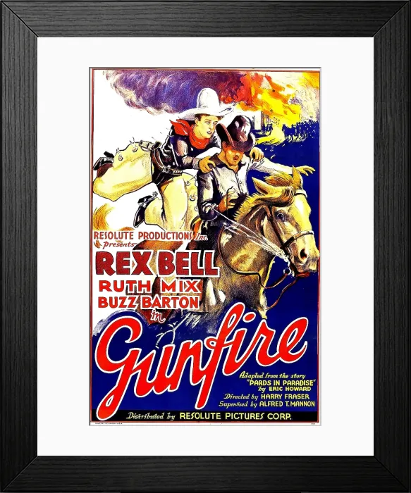 Framed Print : GUNFIRE, left: Rex Bell, 1935