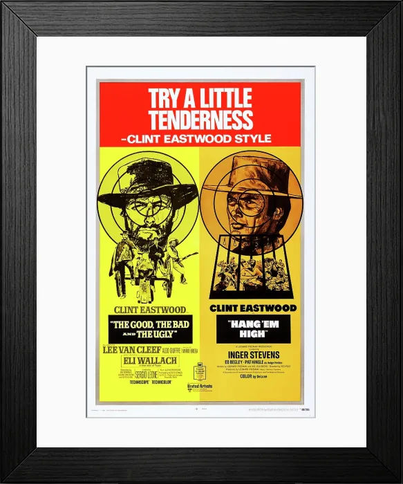 Framed Print : THE GOOD, THE BAD, AND THE UGLY (aka IL BUONO, IL BRUTTO, IL CATTIVO), 1966, HANG EM HIGH, 1968, US poster, Clint Eastwood