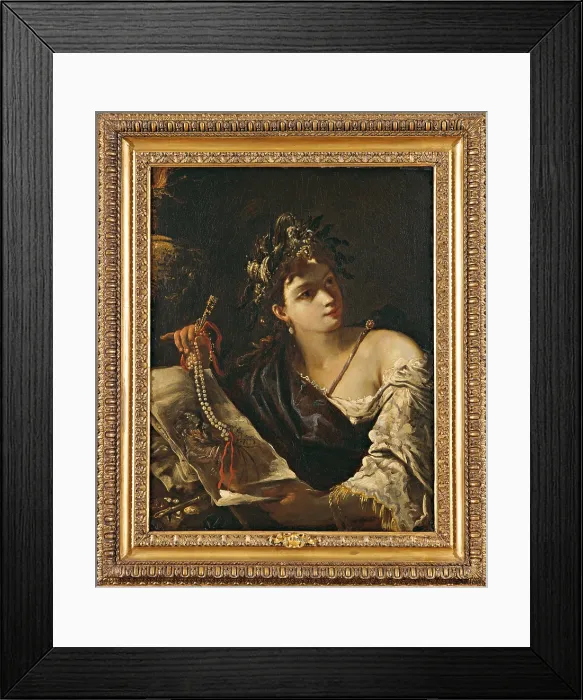 Framed Print : Allegory of painting (Allegoria della pittura), by Giovanni Antonio Burrini, 17th Century, oil on canvas. - Private Collection. Whole artwork view Framed Print : Allegory of painting (Allegoria della pittura), by Giovanni Antonio Burrini, 17th Century, oil on canvas. - Private Collection. Whole artwork view