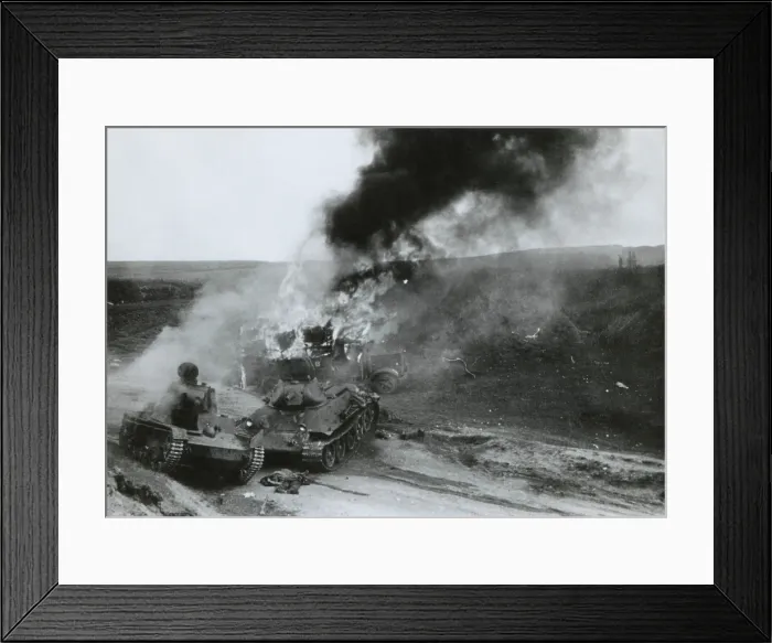 Framed Print : Destroyed Soviet tanks at Junourcia, during the German invasion of the USSR (Russia). Summer 1941, during World War 2. (BSLOC_2014_8_16) Framed Print : Destroyed Soviet tanks at Junourcia, during the German invasion of the USSR (Russia). Summer 1941, during World War 2. (BSLOC_2014_8_16)