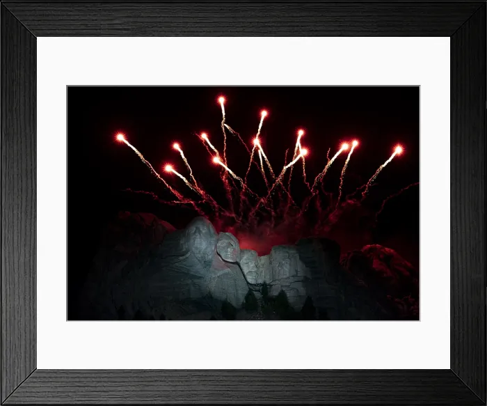 Framed Print : Independence Day Fireworks display at the Mount Rushmore Independence Day Celebration, July 3, 2020. An audience of 7, 500 attended the outdoor event (BSLOC_2020_6_3)