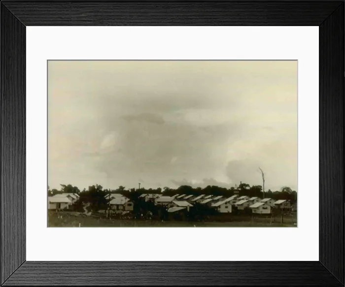Framed Print : Residential cabins at People's Temple Agricultural Project. Jonestown, Guyana. Nov. 1978 Framed Print : Residential cabins at People's Temple Agricultural Project. Jonestown, Guyana. Nov. 1978