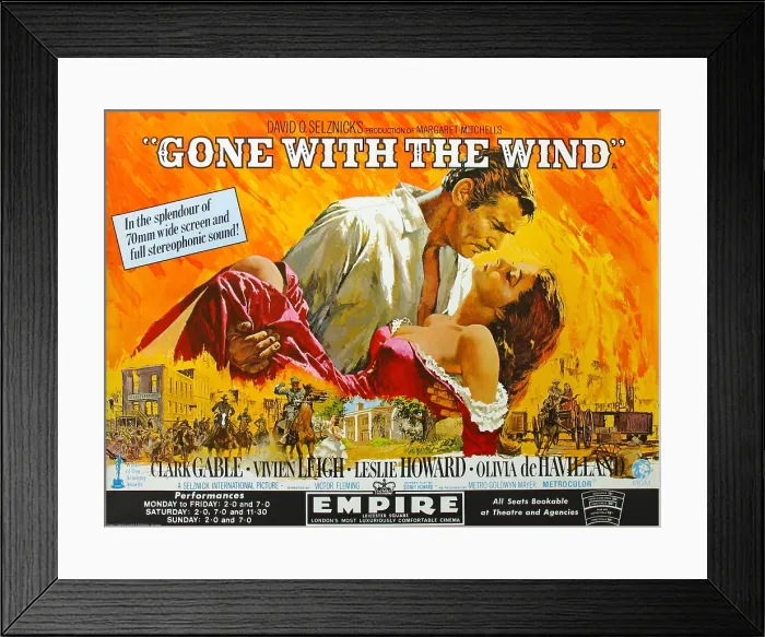 Framed Print : GONE WITH THE WIND, from left: Clark Gable, Vivien Leigh, 1939