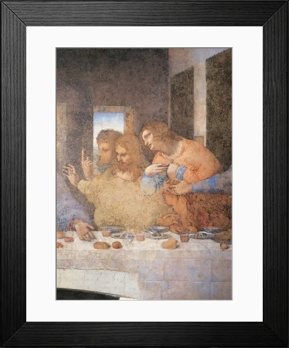 Framed Print : The Last Supper, by Leonardo da Vinci, 1495 - 1497 about, 15th Century, tempera and oil on two layers of plaster, cm 460 x 880 - Italy, Lombardy, Milan Framed Print : The Last Supper, by Leonardo da Vinci, 1495 - 1497 about, 15th Century, tempera and oil on two layers of plaster, cm 460 x 880 - Italy, Lombardy, Milan