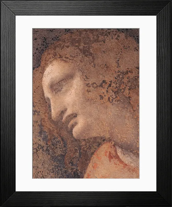 Framed Print : The Last Supper, by Leonardo da Vinci, 1495 - 1497 about, 15th Century, tempera and oil on two layers of plaster, cm 460 x 880 - Italy, Lombardy, Milan
