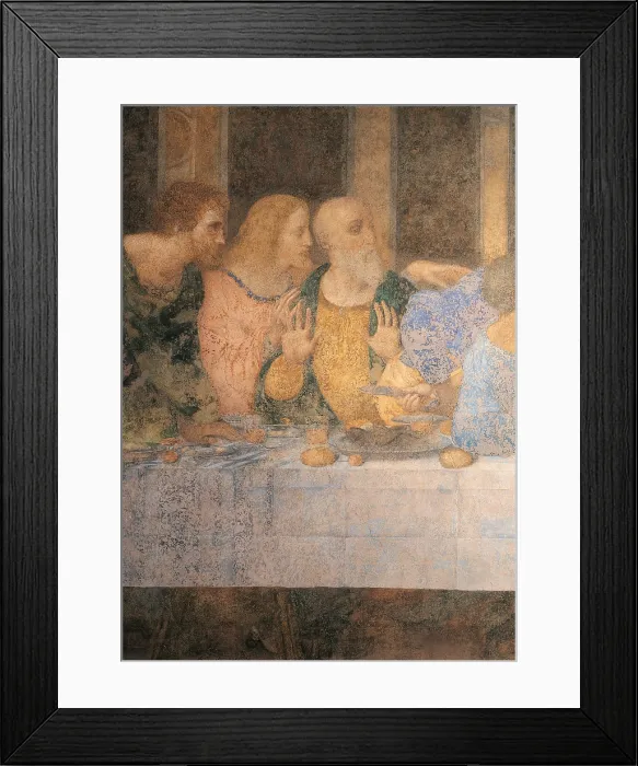 Framed Print : The Last Supper, by Leonardo da Vinci, 1495 - 1497 about, 15th Century, tempera and oil on two layers of plaster, cm 460 x 880 - Italy, Lombardy, Milan