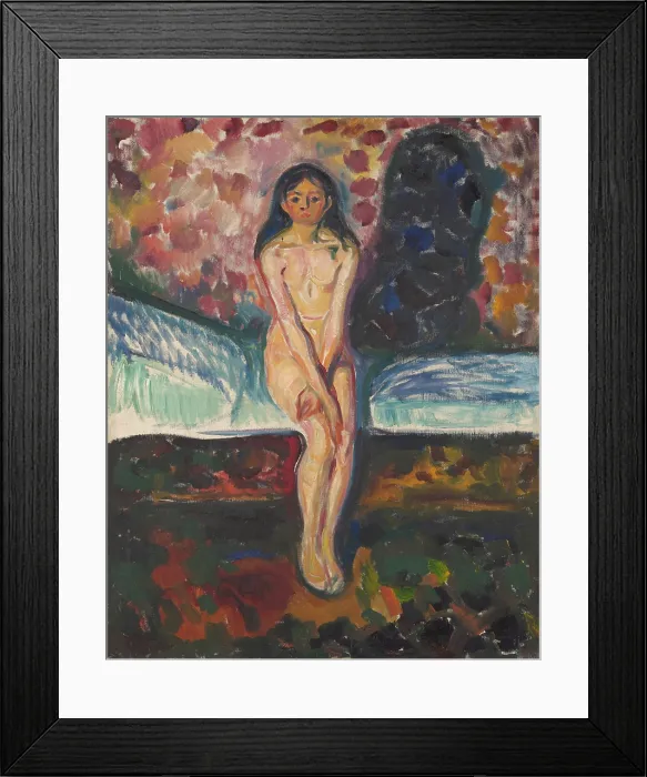 Framed Print : Puberty, 1914-1916, by Edvard Munch, 1863-1944, Norwegian Expressionist painting, oil on canvas Framed Print : Puberty, 1914-1916, by Edvard Munch, 1863-1944, Norwegian Expressionist painting, oil on canvas