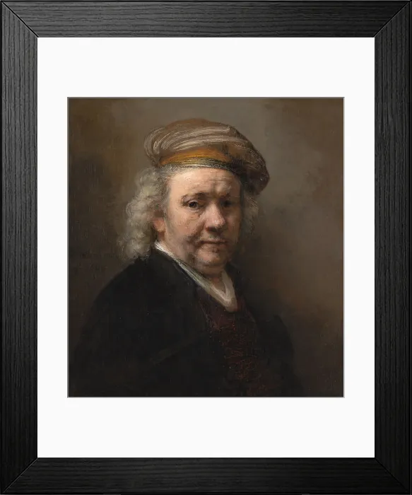 Framed Print : Self-Portrait, by Rembrandt van Rijn, 1606-1669, Netherlands, Amsterdam, Dutch painting, oil on canvas