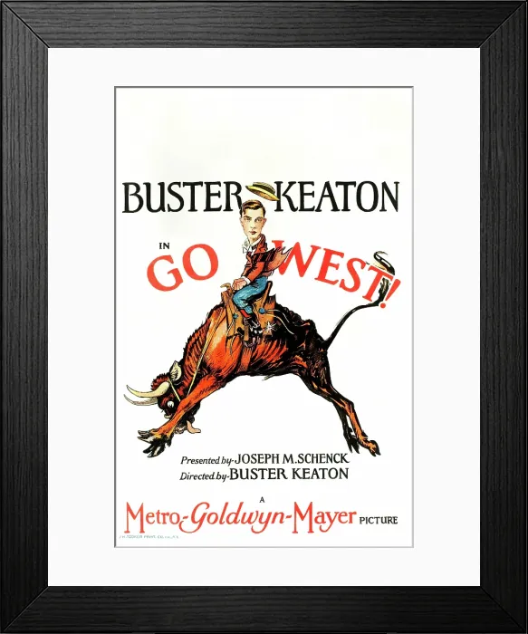 Framed Print : GO WEST! (aka GO WEST), Buster Keaton, 1925