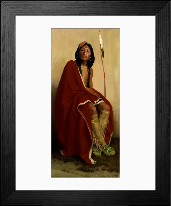 Framed Print : Elk-Foot of the Taos Tribe, 1909, by E. Irving Couse, 1866-1936, American painting, oil on canvas. Dignified full-length portrait of an unnamed American Indian, of the Taos tribe Framed Print : Elk-Foot of the Taos Tribe, 1909, by E. Irving Couse, 1866-1936, American painting, oil on canvas. Dignified full-length portrait of an unnamed American Indian, of the Taos tribe