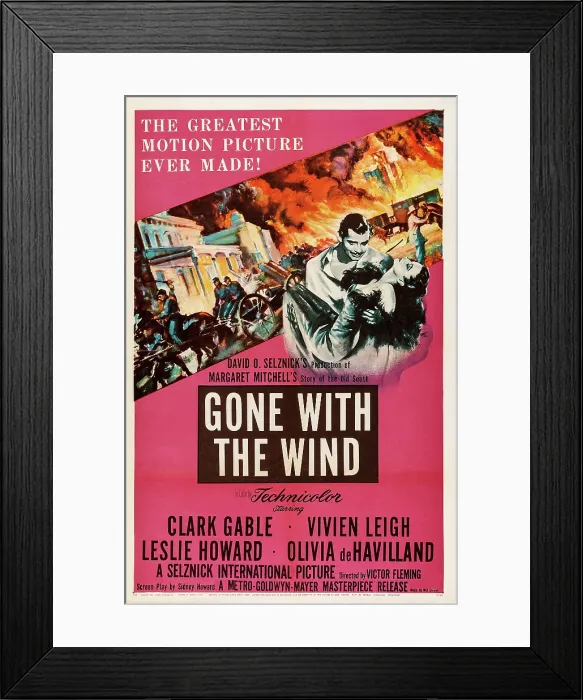 Framed Print : GONE WITH THE WIND, US poster, Clark Gable, Vivien Leigh, 1939 Framed Print : GONE WITH THE WIND, US poster, Clark Gable, Vivien Leigh, 1939