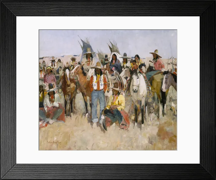 Framed Print : Jicarilla Apache Fiesta, 1934, by LaVerne Nelson Black, 1887-1939, American painting, oil on canvas Framed Print : Jicarilla Apache Fiesta, 1934, by LaVerne Nelson Black, 1887-1939, American painting, oil on canvas