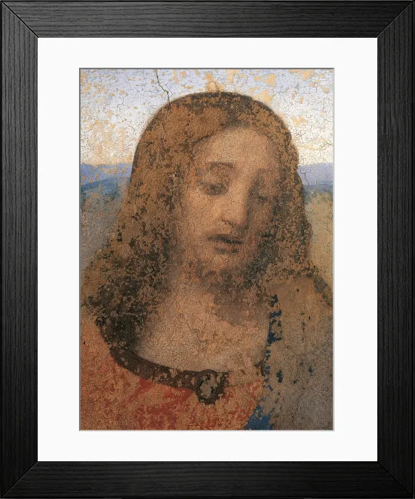 Framed Print : The Last Supper, by Leonardo da Vinci, 1495 - 1497 about, 15th Century, tempera and oil on two layers of plaster, cm 460 x 880 - Italy, Lombardy, Milan