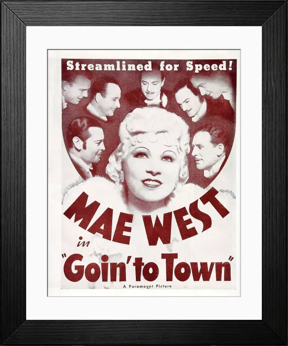 Framed Print : GOIN TO TOWN, US poster art, Ivan Lebedeff, (bottom left), Mae West, (center), Paul Cavanagh, (bottom right), 1935