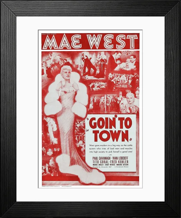 Framed Print : GOIN TO TOWN, US poster, Mae West, 1935