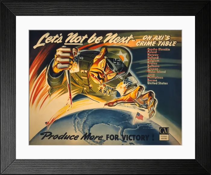Framed Print : General Motors World War 2 poster