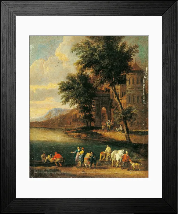 Framed Print : Shore with Figures and a Church, by Peeter Bout, Adriaen Frans Boudewijns, 1670 - 1690, 17th Century, oil on canvas, 30 x 35 cm - Italy, Lombardy, Milan, Castello Sforzesco Framed Print : Shore with Figures and a Church, by Peeter Bout, Adriaen Frans Boudewijns, 1670 - 1690, 17th Century, oil on canvas, 30 x 35 cm - Italy, Lombardy, Milan, Castello Sforzesco