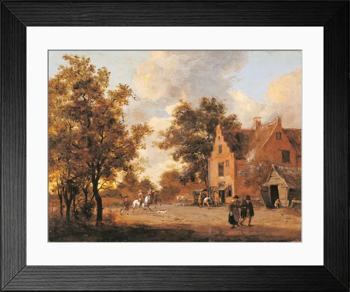Framed Print : Hunters Stop at an Inn, after Gael Barent, 17th Century, oil on panel, 37 x 28 cm - Italy, Lombardy, Milan, Castello Sforzesco, Civic Collections of Ancient Art Framed Print : Hunters Stop at an Inn, after Gael Barent, 17th Century, oil on panel, 37 x 28 cm - Italy, Lombardy, Milan, Castello Sforzesco, Civic Collections of Ancient Art