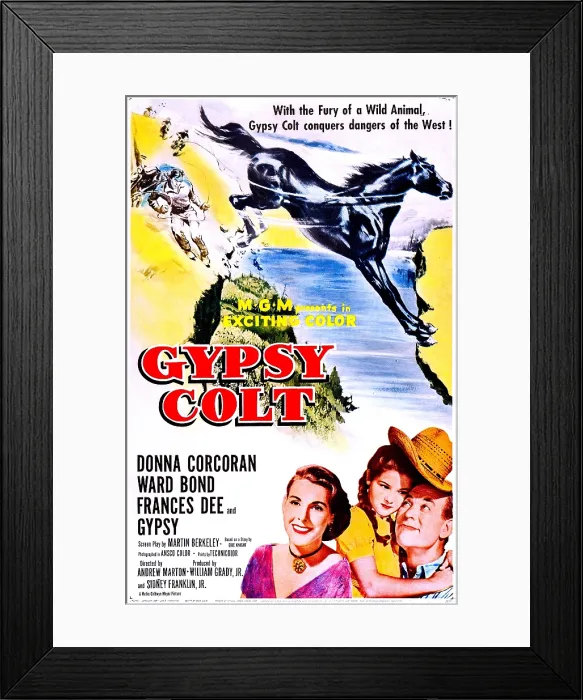 Framed Print : GYPSY COLT, US poster art, from left: Frances Dee, Donna Corcoran, Ward Bond, 1953