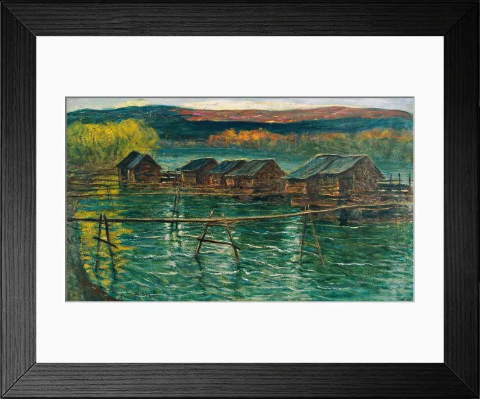 Framed Print : Mills, by Angelo Dall'Oca Bianca, 1930, 20th Century, oil on canvas - Private collection. Whole artwork view