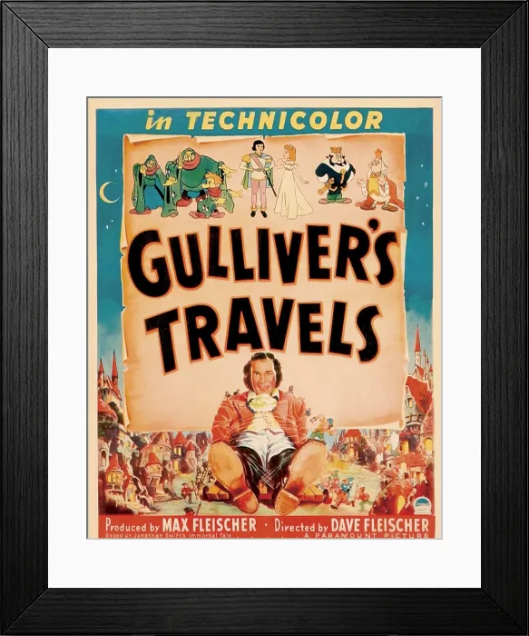 Framed Print : GULLIVER'S TRAVELS, window card, 1939