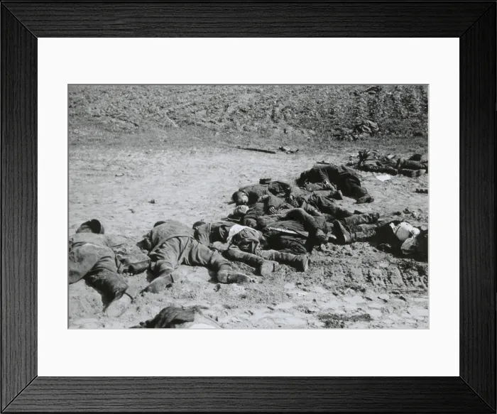 Framed Print : Russian soldiers burned to death during German invasion of the Soviet Union in Summer 1941