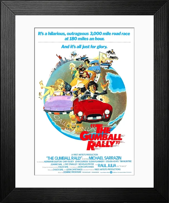Framed Print : THE GUMBALL RALLY, Michael Sarrazin (front), 1976 Framed Print : THE GUMBALL RALLY, Michael Sarrazin (front), 1976