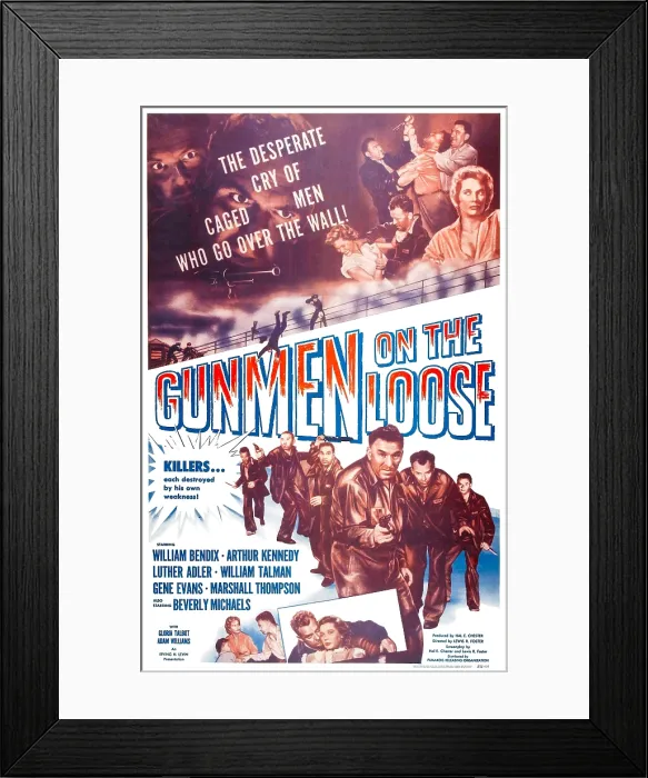 Framed Print : GUNMEN ON THE LOOSE, US poster, William Bendix (bottom center), 1955 Framed Print : GUNMEN ON THE LOOSE, US poster, William Bendix (bottom center), 1955