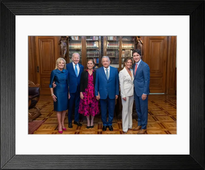 Framed Print : President Joe Biden and First Lady Jill Biden pose for photos with Mexican President Andres Manuel Lopez Obrador, his wife Dr Framed Print : President Joe Biden and First Lady Jill Biden pose for photos with Mexican President Andres Manuel Lopez Obrador, his wife Dr
