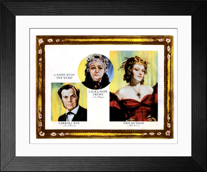 Framed Print : GONE WITH THE WIND, from left, Carroll Nye, Laura Hope Crews, Ona Munson, 1939