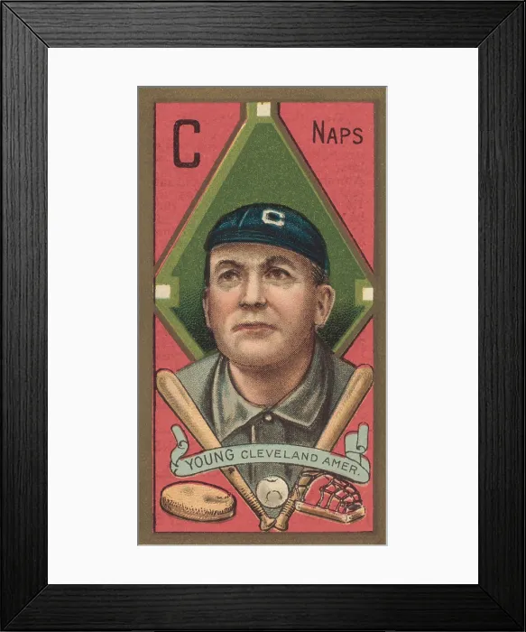 Framed Print : Cy Young, 1911 baseball card, published when he played for the Cleveland Naps (now Indians) (BSLOC_2018_3_116) Framed Print : Cy Young, 1911 baseball card, published when he played for the Cleveland Naps (now Indians) (BSLOC_2018_3_116)