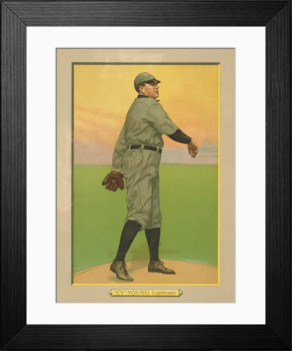 Framed Print : Cy Young, 1911 baseball card, published when he played for the Cleveland Naps (now Indians) (BSLOC_2018_3_117) Framed Print : Cy Young, 1911 baseball card, published when he played for the Cleveland Naps (now Indians) (BSLOC_2018_3_117)