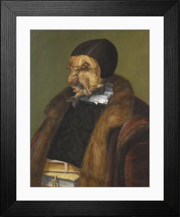 Framed Print : The Lawyer, 1566, by Giuseppe Arcimboldo, 1527-1593, Italian painting, Austrian, Milanese, oil on canvas