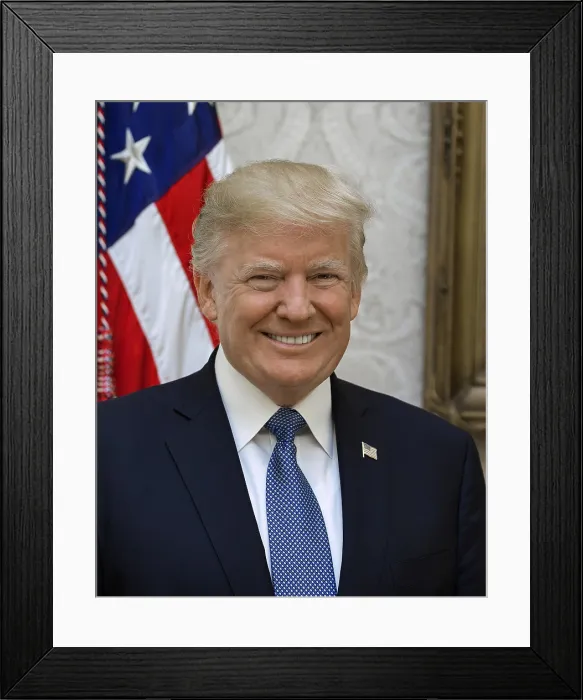 Framed Print : Official photo of President Donald Trump released on Oct. 31, 2017. By White House photographer Shealah Craighead, Oct. 6, 2017 (BSLOC_2017_18_153)