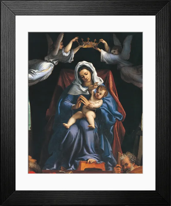 Framed Print : Madonna with Child and Saints Stephen, John the Evangelist, Simon the Zealot and Lawrence, also called Altarpiece of the Halberd (Pala dell'Alabarda), by Lorenzo Lotto, 1539