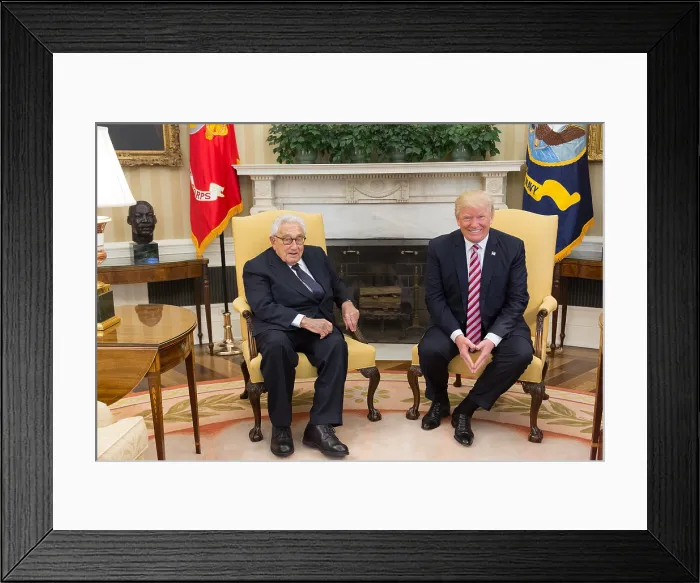 Framed Print : President Donald Trump meets with former Secretary of State Henry Kissinger, May 10, 2017