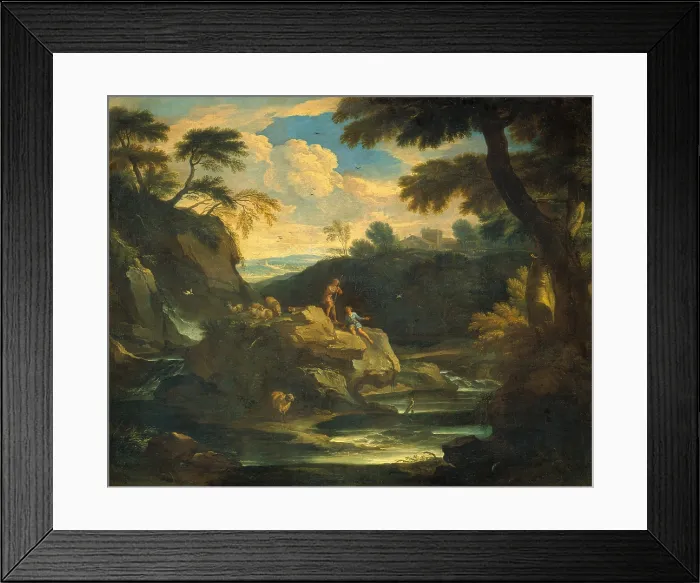 Framed Print : Bucolic Landscape, after Pieter Mulier the Younger also known as Cavalier Pietro Tempesta, ca Framed Print : Bucolic Landscape, after Pieter Mulier the Younger also known as Cavalier Pietro Tempesta, ca
