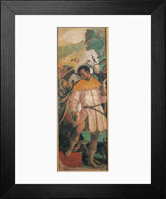 Framed Print : Adoration of the Magi, by Gaudenzio Ferrari, 1539 post, 16th Century, fresco transferred to canvas, wooden frame, cm 190 x 65 - Italy, Lombardy, Milan, Brera Art Gallery