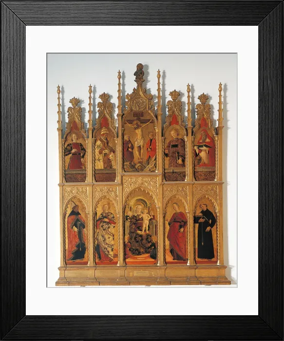 Framed Print : Polyptych of Gualdo Tadino, by Girolamo di Giovanni, 1462 about, 15th Century, tempera on panel, - Italy, Lombardy, Milan, Brera Art Gallery. All