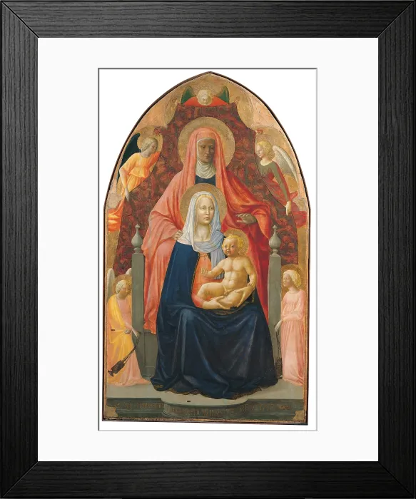 Framed Print : Madonna and Child with St Anne, by Tommaso di Ser Giovanni Cassai known as Masaccio, Tommaso di Cristofano Fini known as Masolino da Panicale, 1424 - 1425 about, 15th Century