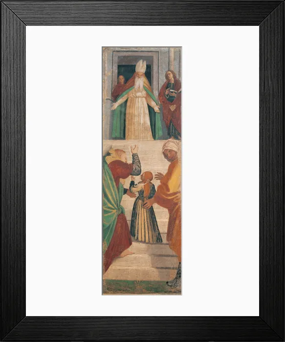 Framed Print : Scenes from the Life of the Virgin Presentation of the Virgin in the Temple, by Gaudenzio Ferrari, 1539 post, 16th Century, fresco transferred to canvas, wooden frame