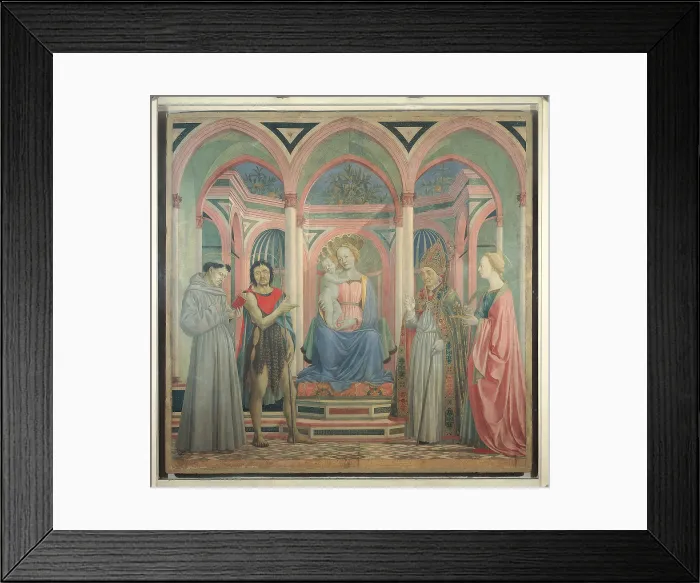 Framed Print : Madonna with Child and Sts Lucy, Francis, John the Baptist and Zenobius (Altarpiece of Santa Lucia de Magnoli), by Domenico di Bartolomeo know as Domenico Veneziano Framed Print : Madonna with Child and Sts Lucy, Francis, John the Baptist and Zenobius (Altarpiece of Santa Lucia de Magnoli), by Domenico di Bartolomeo know as Domenico Veneziano