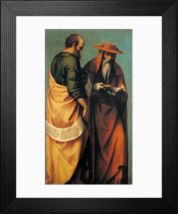Framed Print : The Assumption of the Virgin with St Jerome, St Mark (probably), St Catherine of Alexandria and St Clare (Polyptich), by Alessandro Bonvicino known as Moretto da Brescia Framed Print : The Assumption of the Virgin with St Jerome, St Mark (probably), St Catherine of Alexandria and St Clare (Polyptich), by Alessandro Bonvicino known as Moretto da Brescia