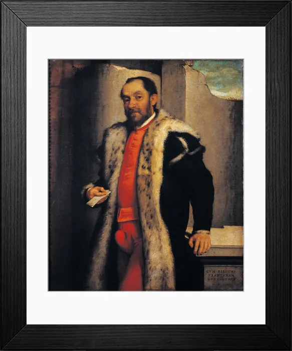 Framed Print : Portrait of Antonio Navagero, by Giovan Battista Moroni, 1565, 16th Century, oil on canvas, cm 115 x 90 - Italy, Lombardy, Milan, Brera Art Gallery. All