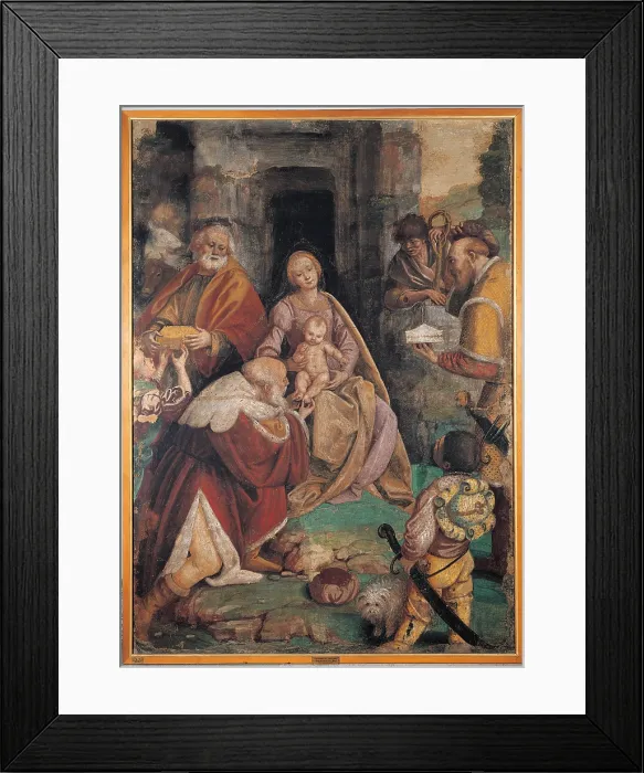 Framed Print : Adoration of the Magi, by Gaudenzio Ferrari, 1539 post, 16th Century, fresco transferred to canvas, cm 190 x 136 - Italy, Lombardy, Milan, Brera art gallery